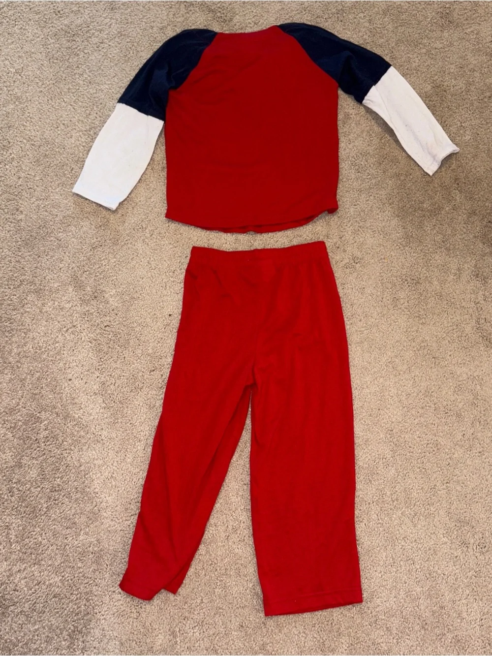 Disney Lightning McQueen Red and Blue Kids Pajama Set Size: 4T